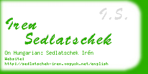 iren sedlatschek business card